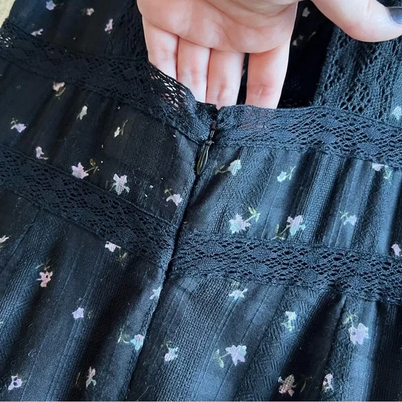 Saylor - Prarie Dress - Black Floral Scarf - Picture 14 of 15